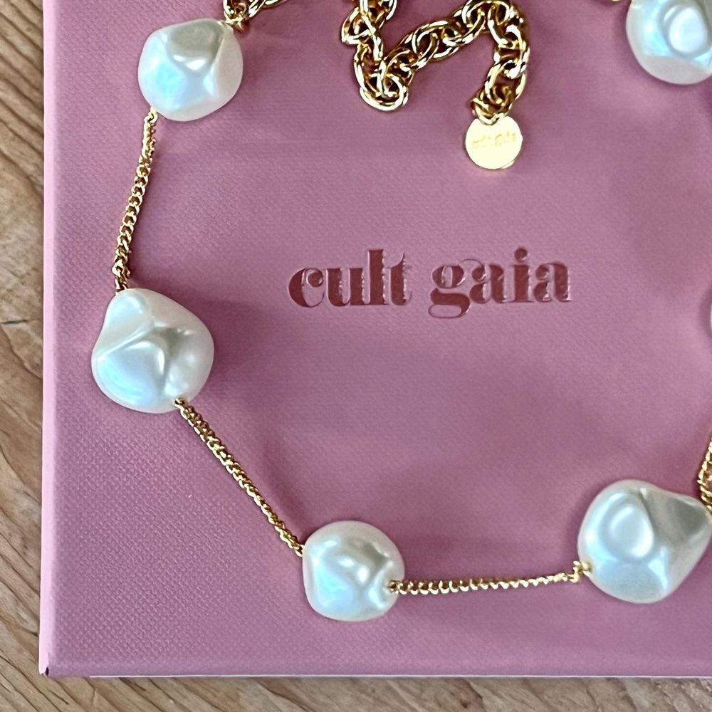 πΊπHPππΊ NWT Cult Gaia Andie Pearl Choker Necklace - Picture 7 of 16